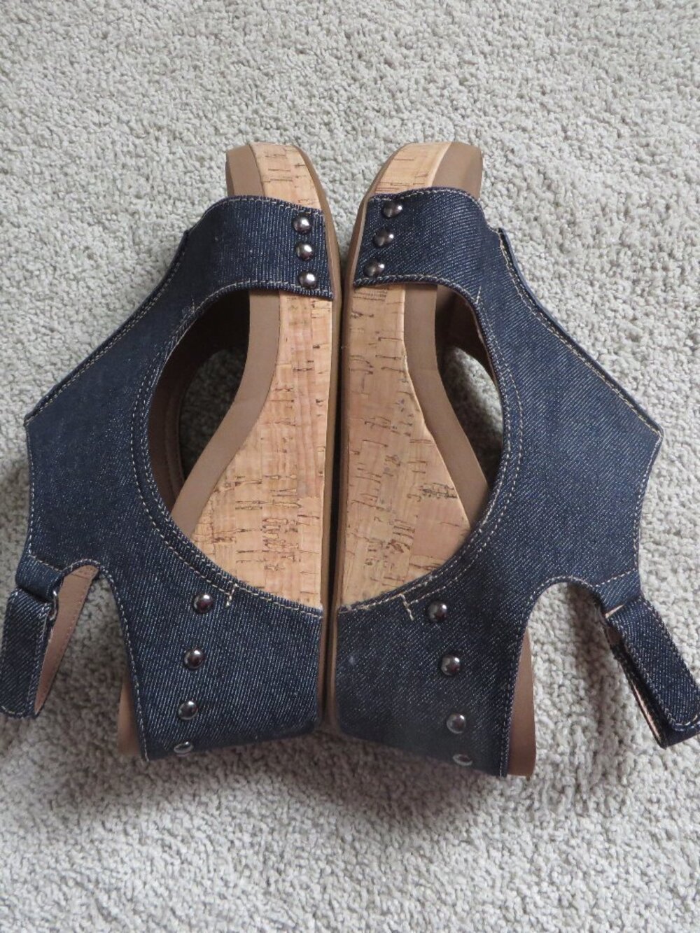 Corkys footwear womens carley wedges sandals size 8 dark blue denim - Picture 8 of 12